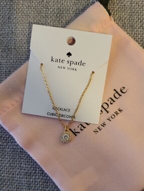 Kate Spade "You're A Gem" Clear/Gold Pendant Necklace